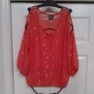 BCBE Best Collection By Elias Cold Shoulder Blouse